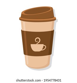 Isolated recyclable carton coffee cup - Vector illustration