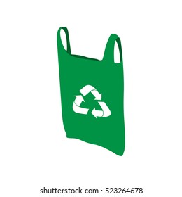 Isolated recyclable plastic bag on a white background, Vector illustration