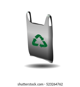 Isolated recyclable plastic bag on a white background, Vector illustration