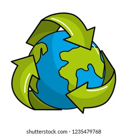 Isolated recycle icon design