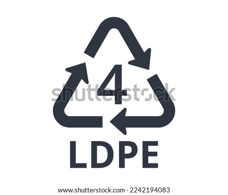 Isolated Recycle LDPE logo, number 4. Concept of ecology and packaging.
