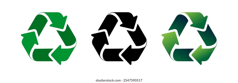 Conjunto de vetores de sinal de reciclagem isolado