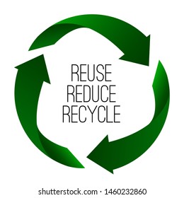 Isolated recycling symbol with text - Vector illustration