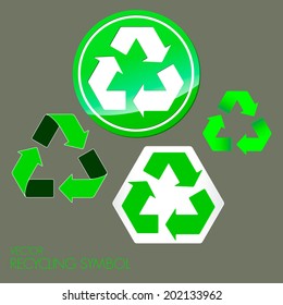 símbolo de reciclado aislado, gráfico vectorial