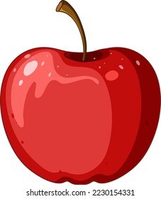 Isolated red apple cartoon illustration