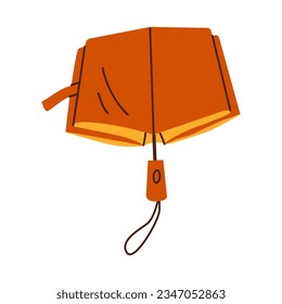 Isolated red automatic collapsible umbrella in flat style on white background