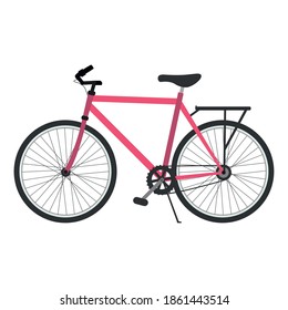 Isolated red bicycle delivery fast icon- Vector