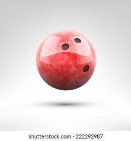 Isolated red bowling ball vector illustration