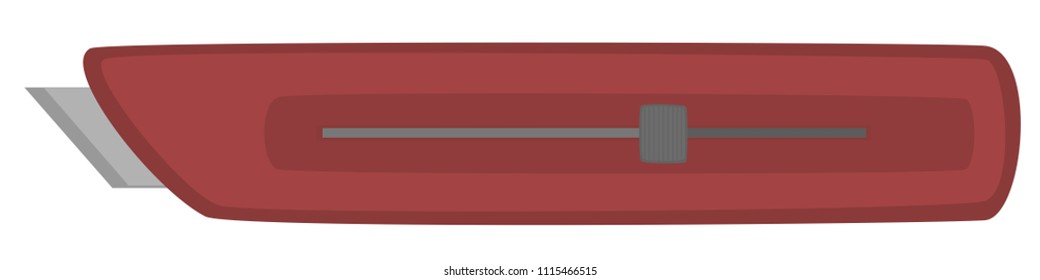 Isolated red box cutter illustration.  Matching tools available.  Transparent background in vector file.