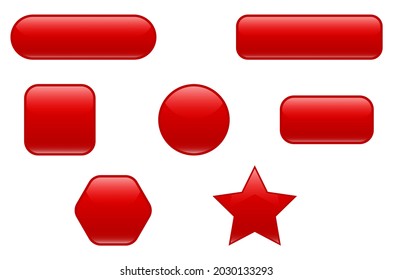 isolated red button for web on white background vector design