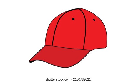 Isolated red cap on a white background.
