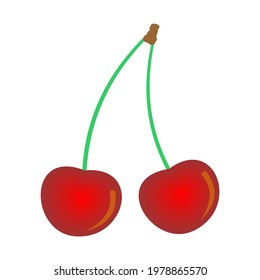 Isolated Red Cherry Fruit illustration on white background