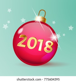 isolated red christmas ball