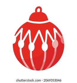bola de árbol de Navidad rojo aislado con un diseño adorno