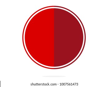 isolated red circle blank road sign flat vector design for infographic or other usage with paperwork style