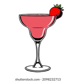 Isolated red cocktail drink bar illustration vector