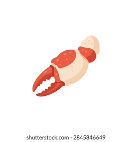 Isolated Red Crab Claw Vector Illustration for Seafood Restaurant Menu and Ocean Wildlife Design