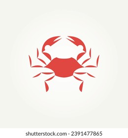 isolated red crab seafood silhouette icon logo template vector illustration design
