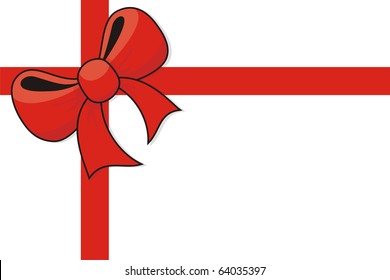 isolated red cross ribbon and bow in vector format, individual objects very easy to edit