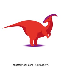Isolated red dinosaur on white background