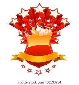 Isolated red emblem, vector