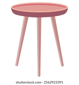 Isolated red end table in flat style. Vector illustration.