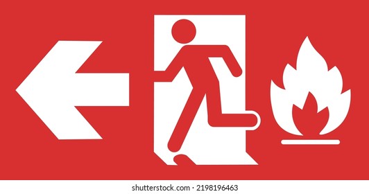 Isolated Red Fire Exit Icon Left Stock Vector (Royalty Free) 2198196463 ...