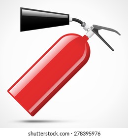 Isolated red fire extinguisher on white background