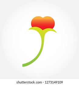 Isolated red flower ornament on white background 