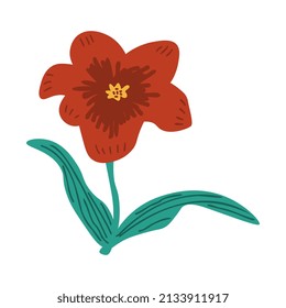 Isolated red flowers vector illustration