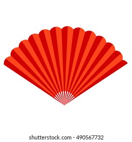 isolated red folding vector fan