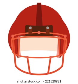 an isolated red football helm on a white background