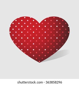 Isolated red heart on grey background