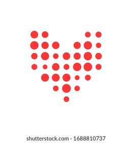 Isolated red heart simple icon