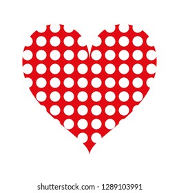 Isolated red heart symbol with white circles on a white background - Eps10 vector graphics and illustration