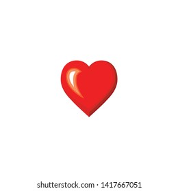 Isolated Red Heart Vector Icon, Emoji, Emoticon