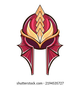 Isolated red helmet heraldry vector illustration