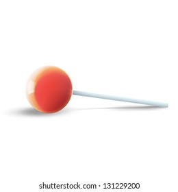 Isolated red lollipop. Vector design.