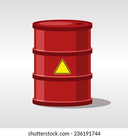 Isolated red metal barrel - vector object