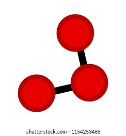 Isolated red molecule icon