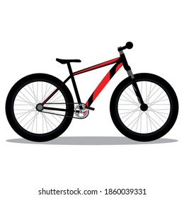 Isolated red mountain bike in white background icon- Vector