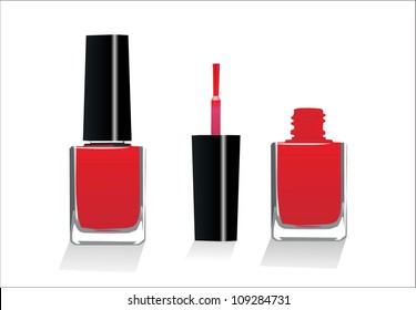 Isolated  red Nail Polish .