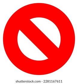 Isolated red Not Allowed stop sign, Prohibition sign or stop sign illustration in isolated on transparent background.Empty NO symbol, prohibition or forbidden sign; crossed out red circle.red stop.