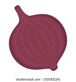 Isolated red onion over a white backgrounc - VEctor