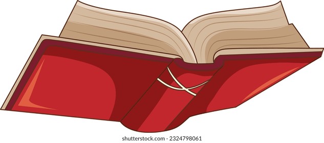 Isolated red open book cartoon illustration