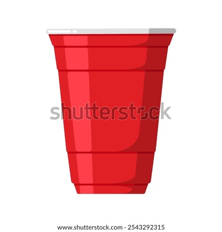 Isolated Red party cup vector design, Paper cup illustration in Flat style, Party graphic elements, Celebration clip art (Editable)