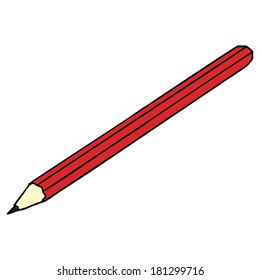 Isolated red pencil, vector illustration