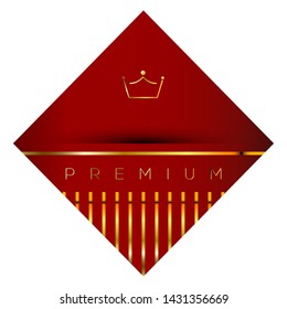 Isolated red premium label over a white background. High quality banner - Vector