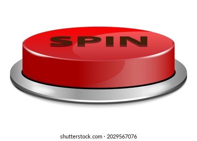 einzeln auf rotem Druckknopf mit weißem Hintergrund, 3D-Vektordesign