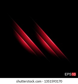 isolated red Rays with lens flare, Sun flare, flare on the black background. Transparent Vector Illustration